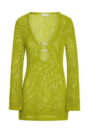 Montego Mini Dress - Chartreuse Petit Crochet Monday Swimwear