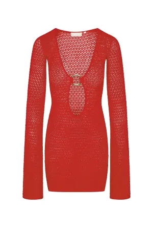 Montego Mini Dress - Chili Pepper Lace Crochet Monday Swimwear