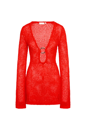 Montego Mini Dress - Chili Pepper Petit Crochet Monday Swimwear