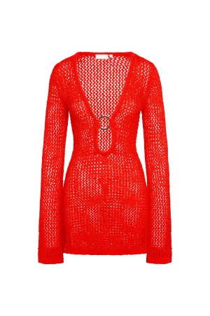 Montego Mini Dress - Chili Pepper Petit Crochet Monday Swimwear