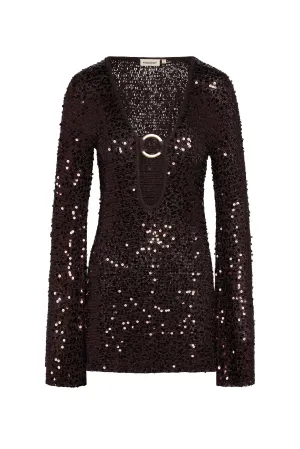 Montego Mini Dress - Espresso Sequin Monday Swimwear