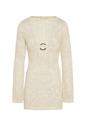 Montego Mini Dress - Ivory Diamond Crochet Monday Swimwear