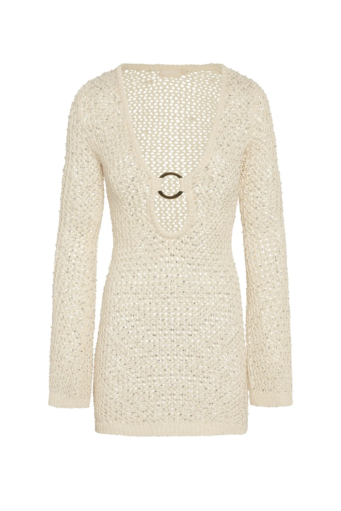 Montego Mini Dress - Ivory Diamond Crochet Monday Swimwear