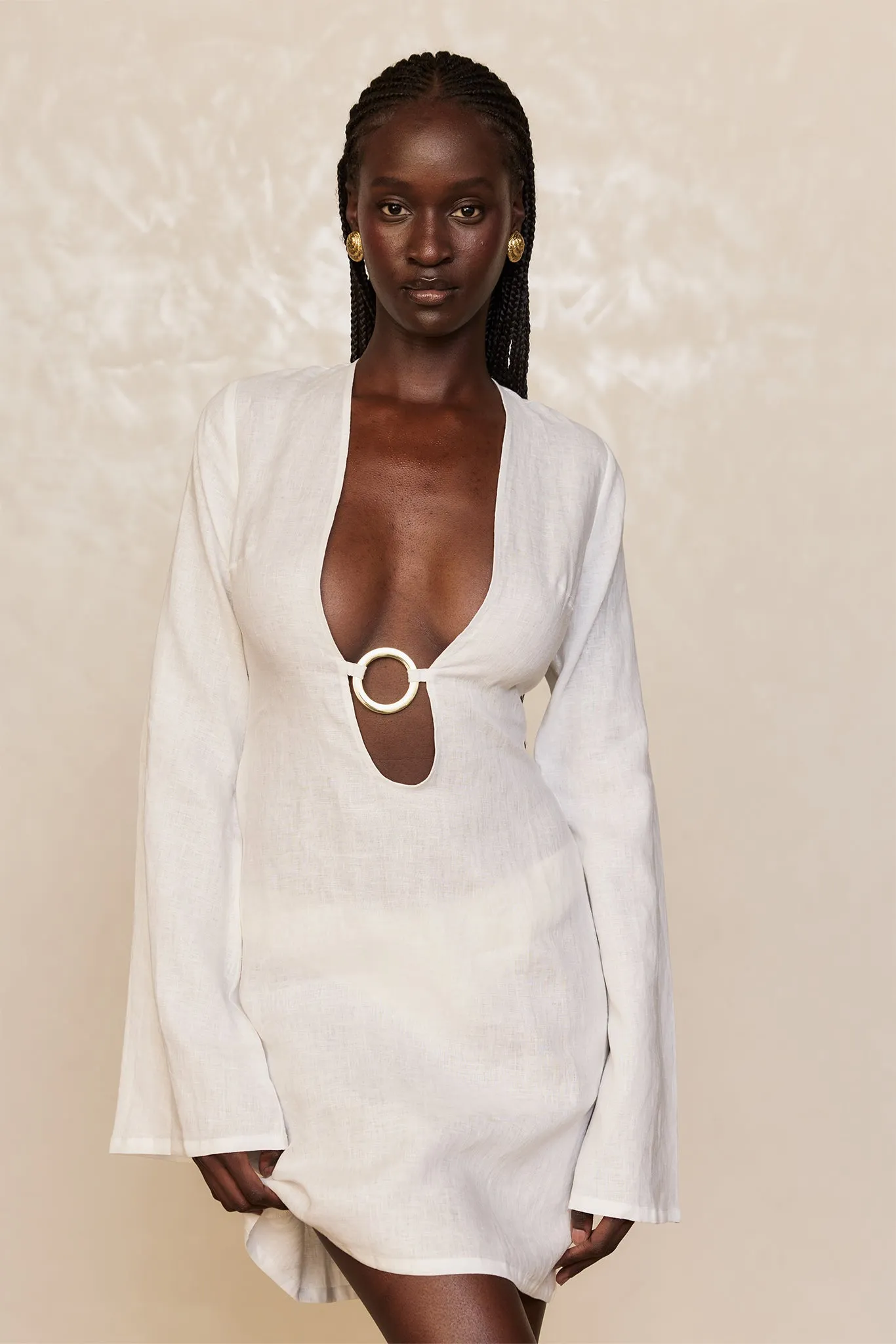 Montego Mini Dress - White Linen Monday Swimwear