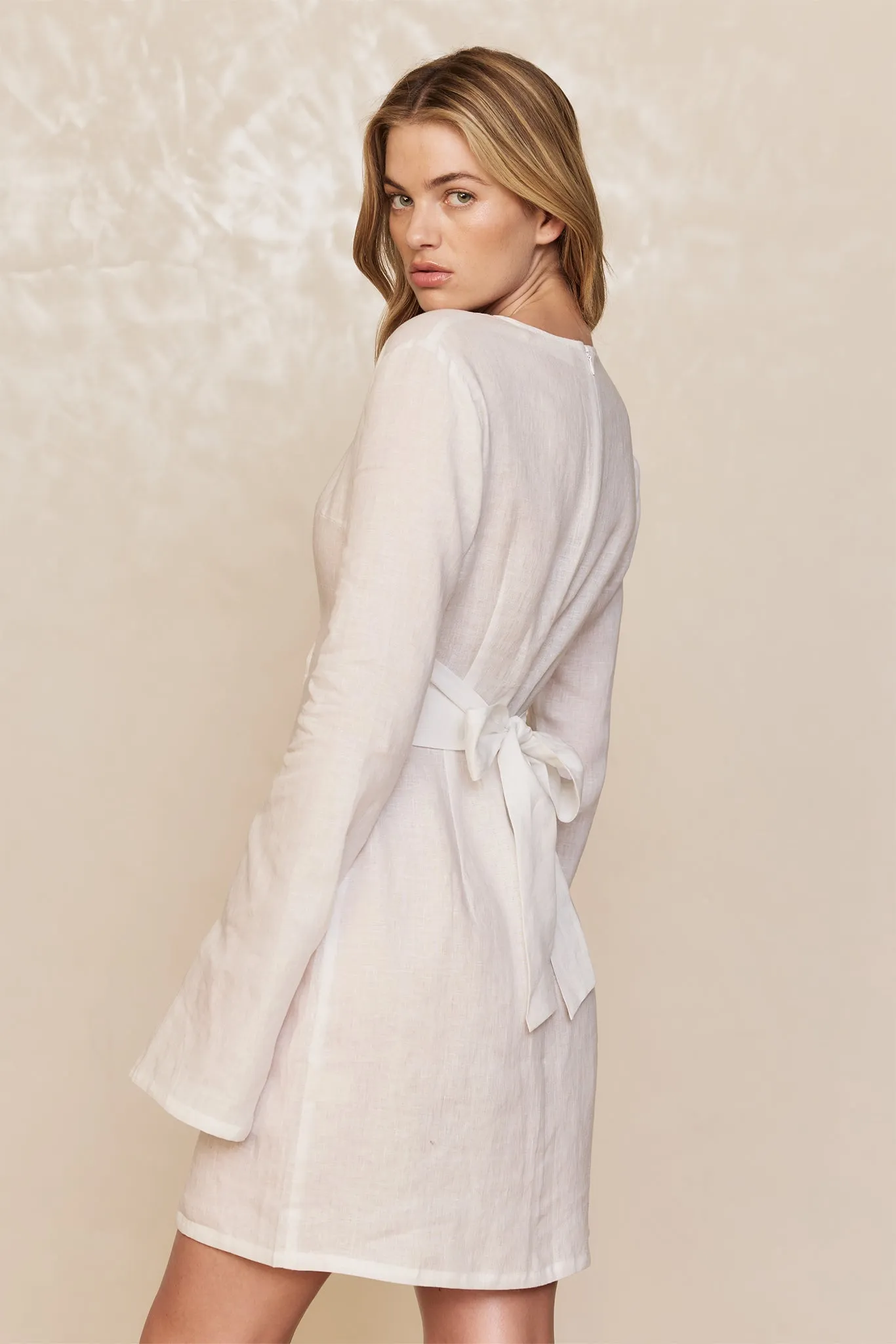Montego Mini Dress - White Linen Monday Swimwear