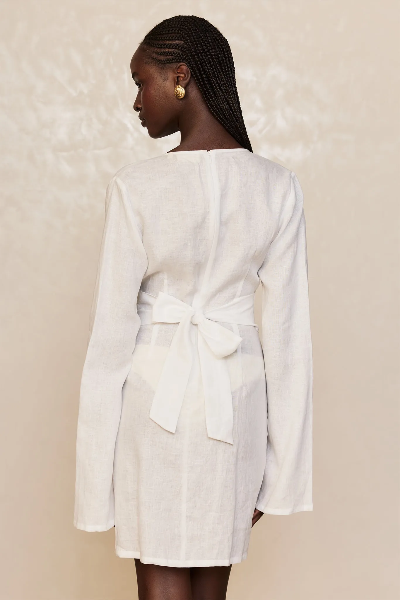 Montego Mini Dress - White Linen Monday Swimwear