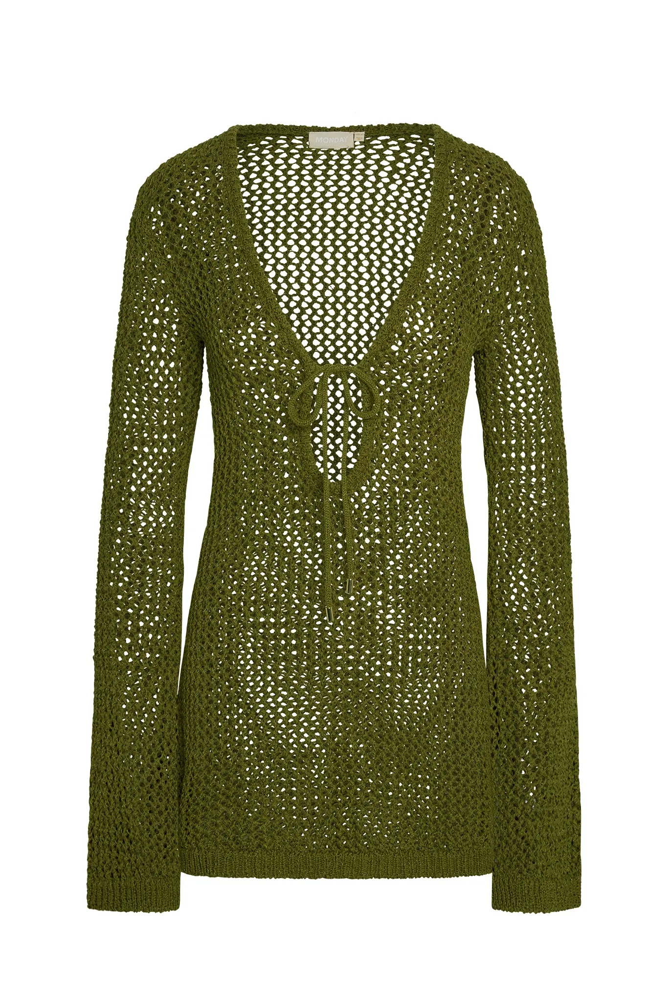Montego Mini Tie Dress - Olive Petit Crochet Monday Swimwear