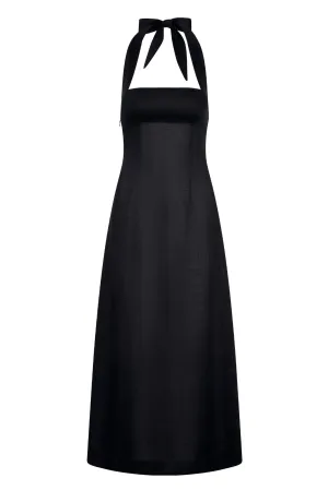 Montserrat Dress - Black Linen Monday Swimwear