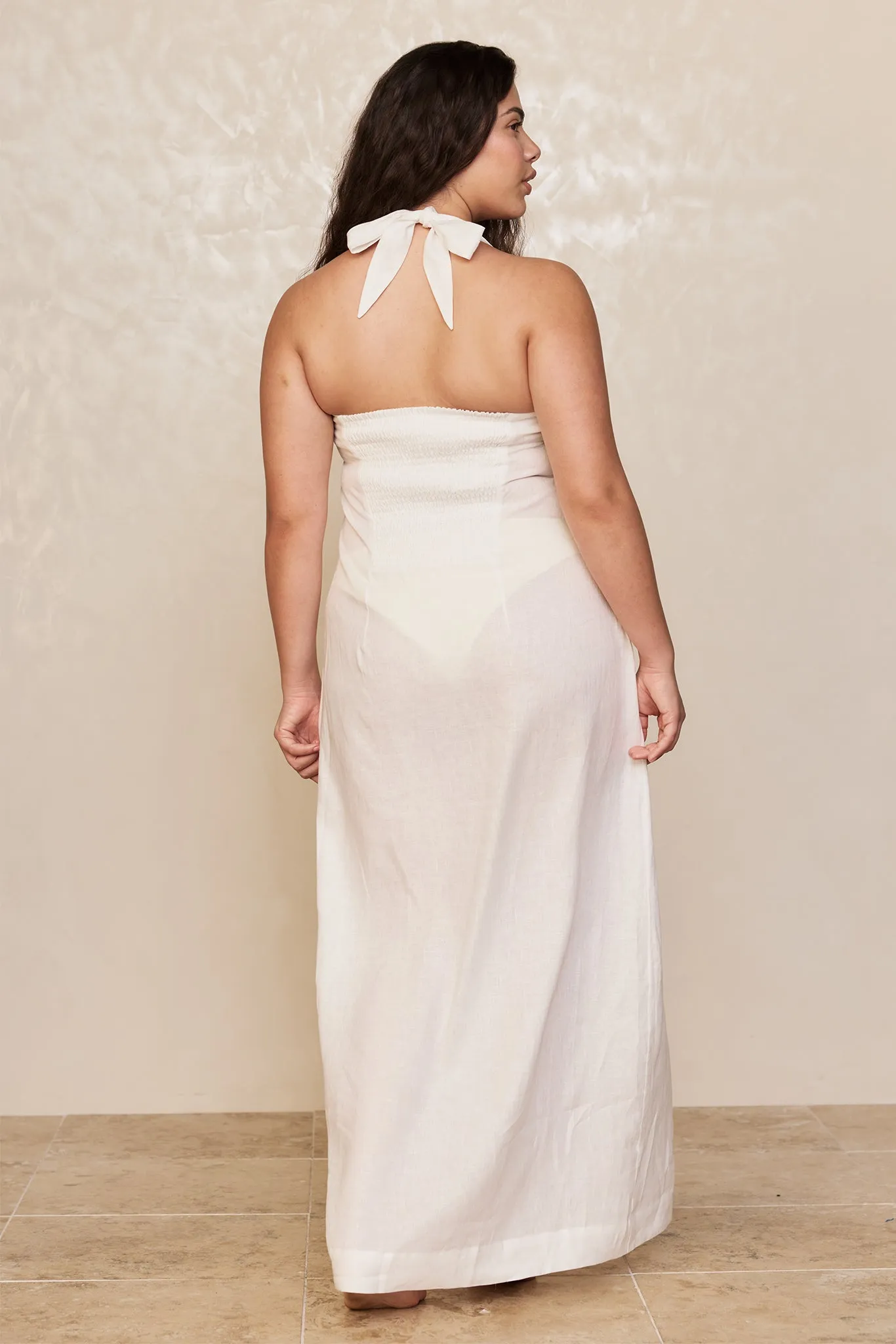 Montserrat Dress - White Linen Monday Swimwear