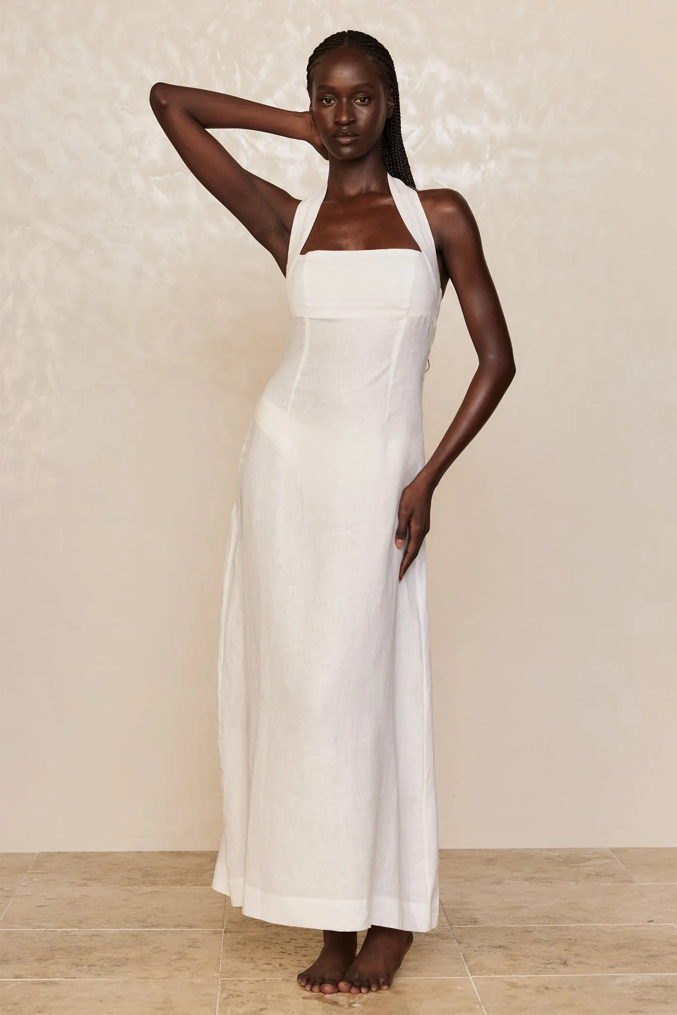 Montserrat Dress - White Linen Monday Swimwear