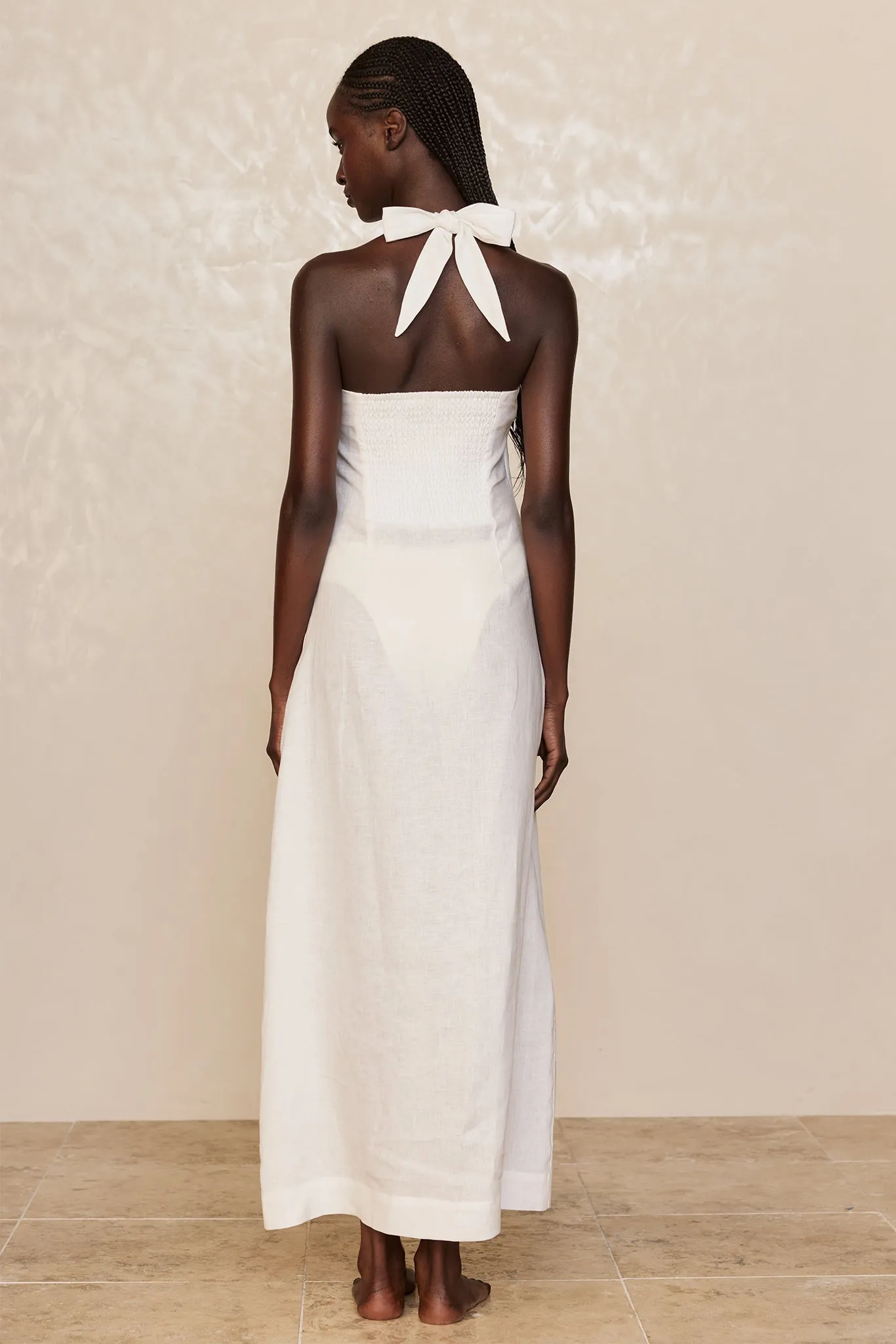 Montserrat Dress - White Linen Monday Swimwear