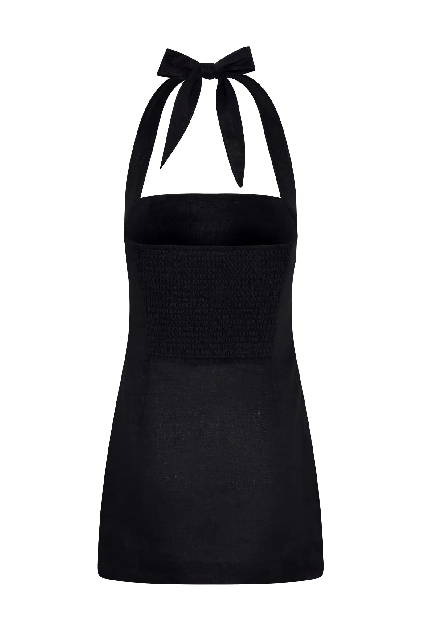 Montserrat Mini Dress - Black Linen Monday Swimwear