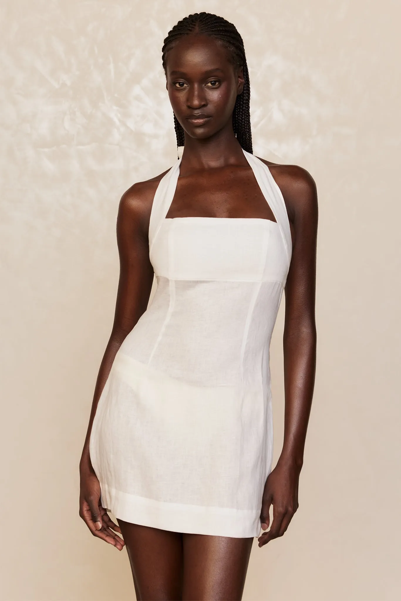 Montserrat Mini Dress - White Linen Monday Swimwear