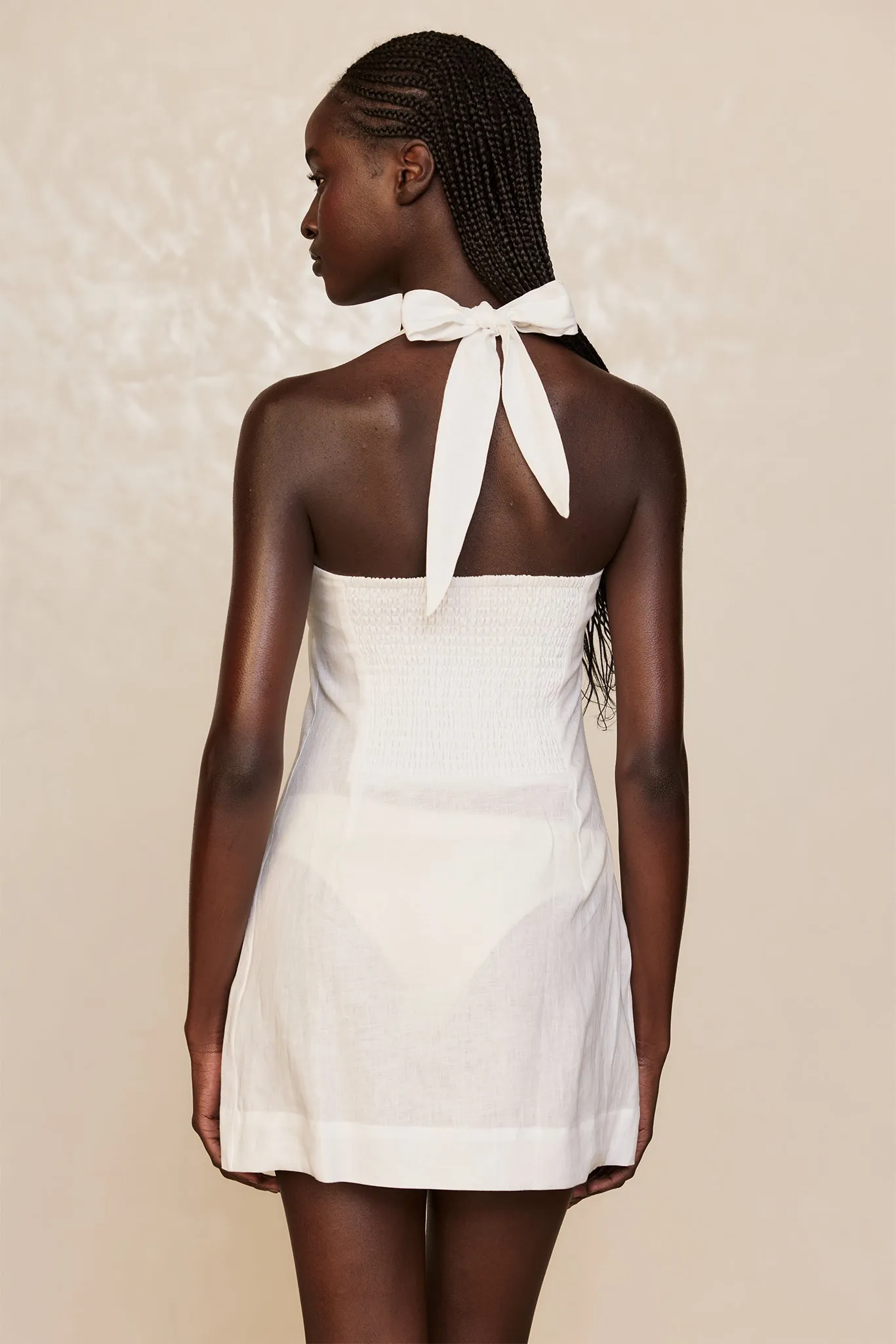 Montserrat Mini Dress - White Linen Monday Swimwear