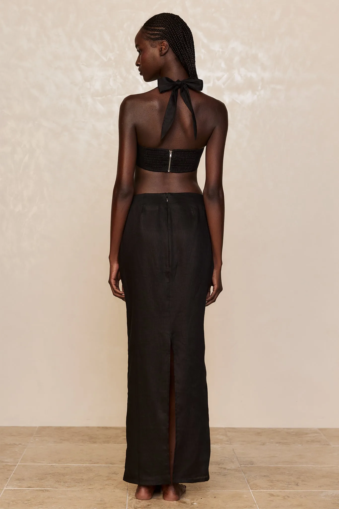 Montserrat Top - Black Linen Monday Swimwear