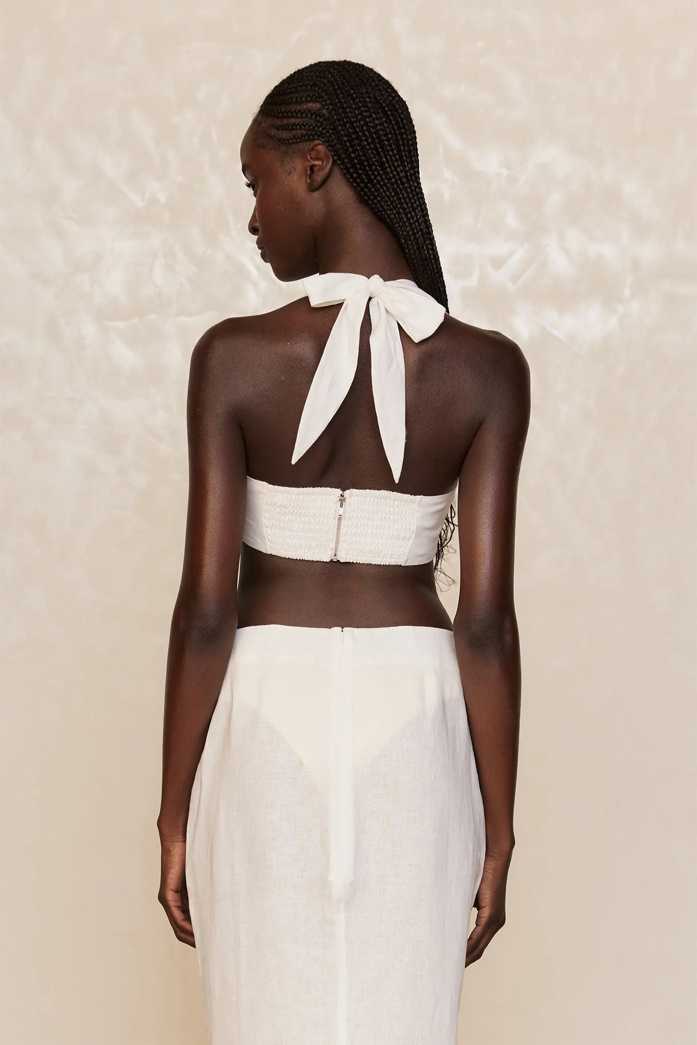 Montserrat Top - White Linen Monday Swimwear