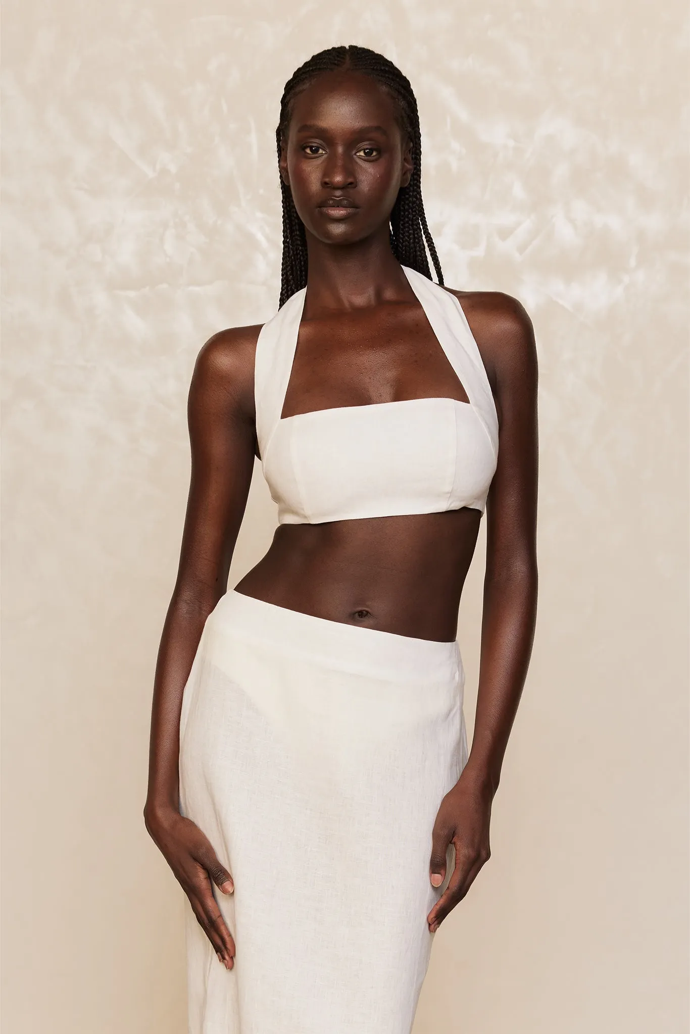 Montserrat Top - White Linen Monday Swimwear