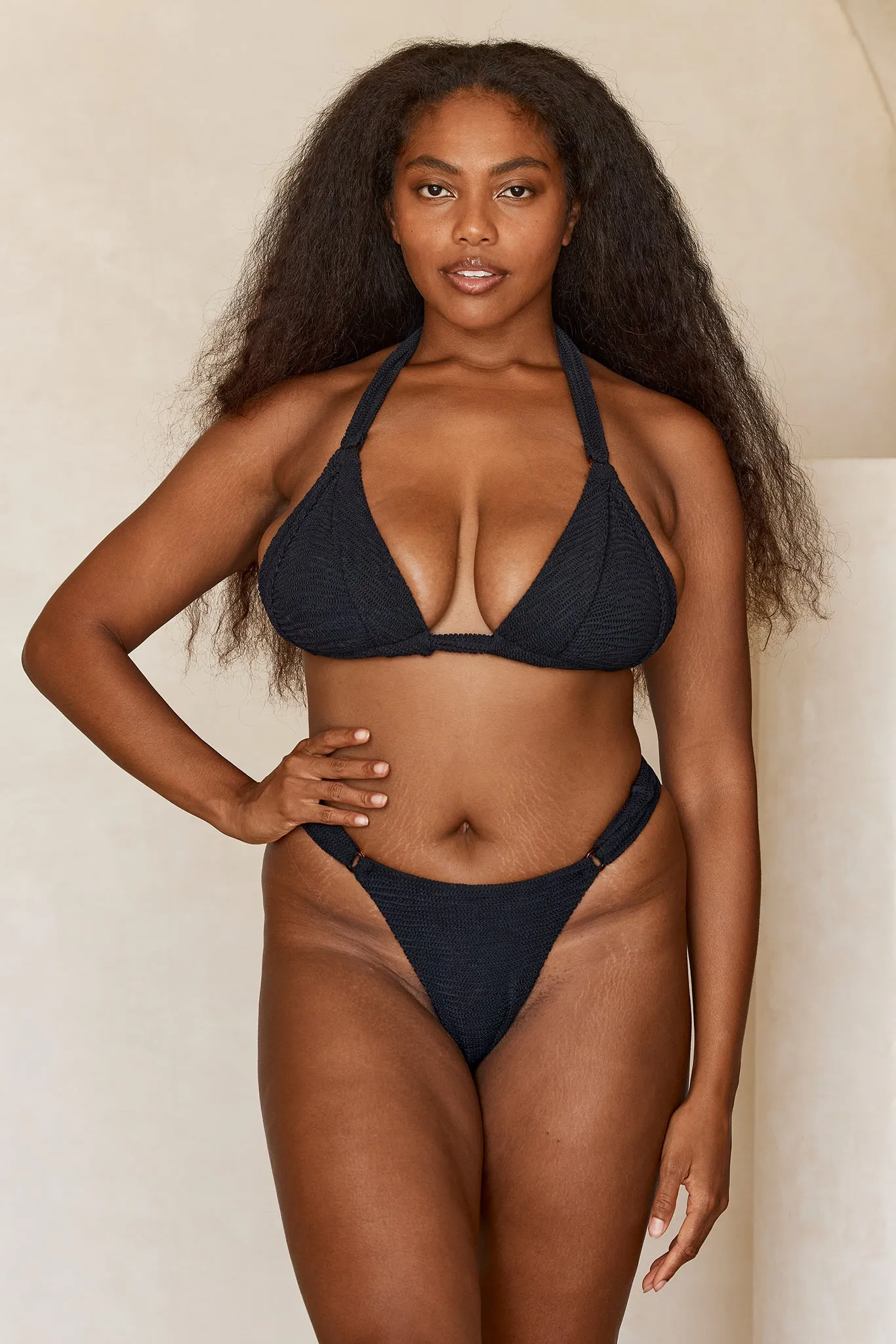 Morocco Bottom - Black Crinkle Monday Swimwear