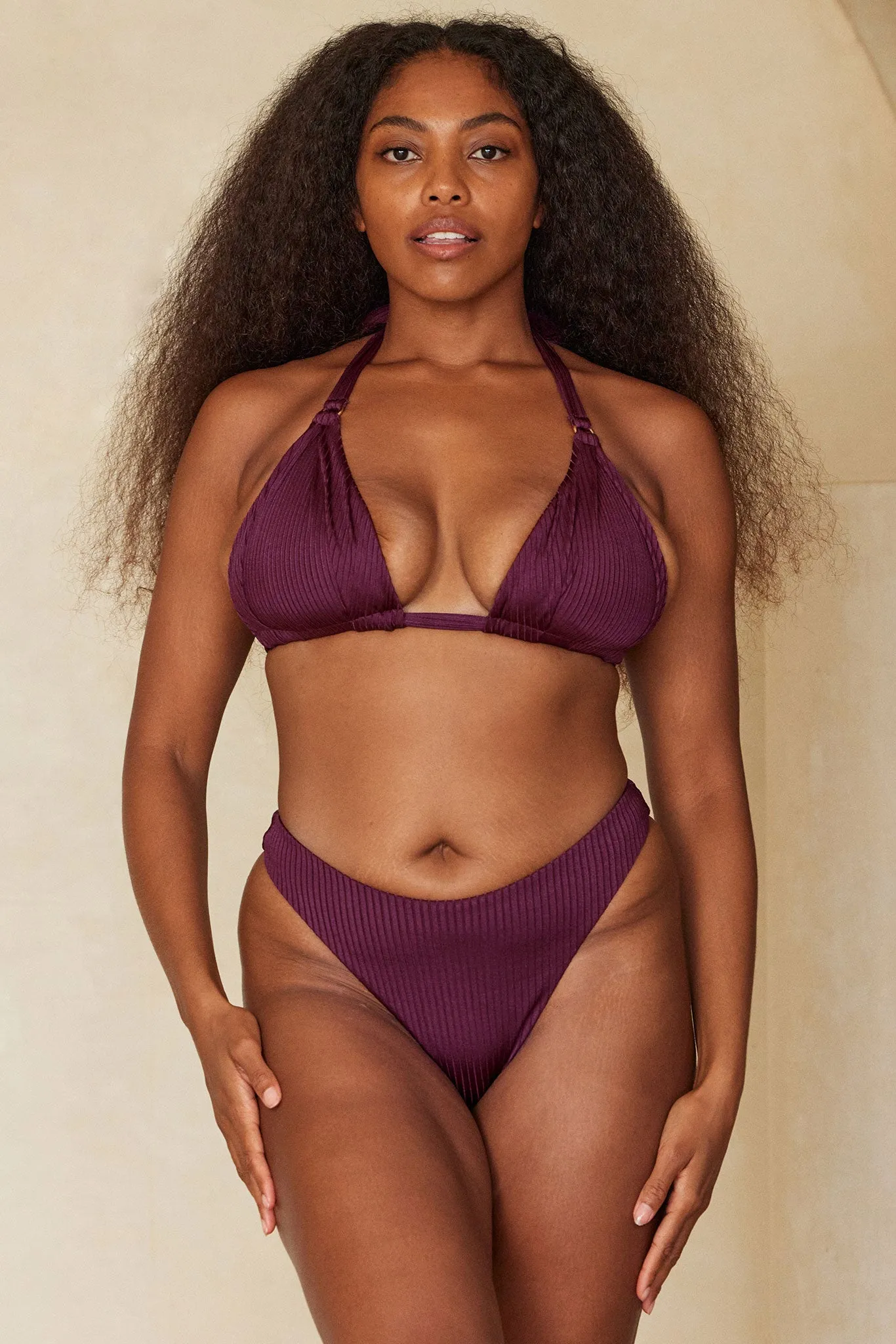 Morocco Top - Eggplant Wide Rib Monday Swimwear