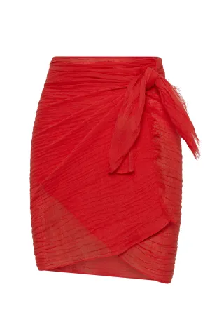 Mykonos Sarong - Chili Pepper Crinkle Monday Swimwear