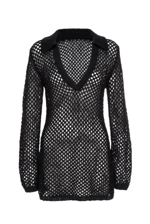 Newport Dress - Black Crochet Monday Swimwear