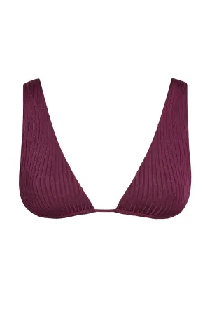 Palm Springs Top - Eggplant Wide Rib Monday Swimwear