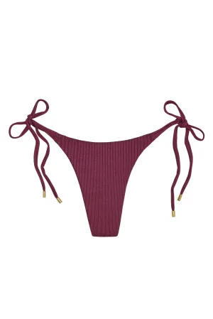 Palma Bottom - Eggplant Wide Rib Monday Swimwear