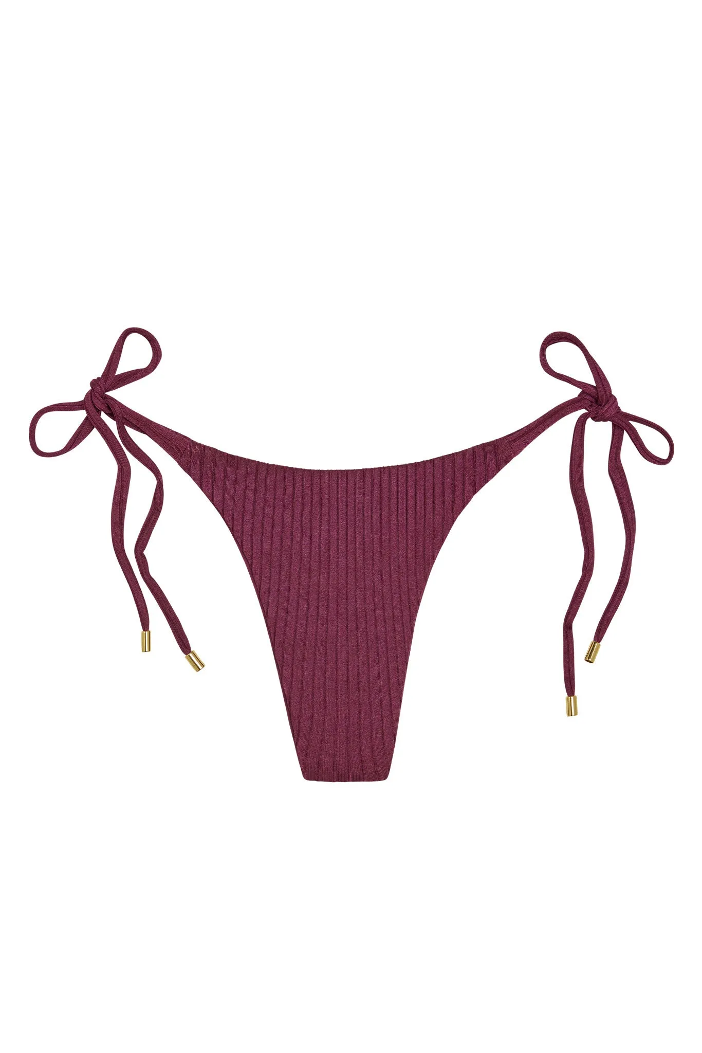 Palma Bottom - Eggplant Wide Rib Monday Swimwear