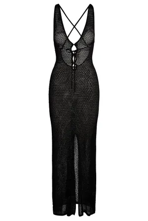 Ramatuelle Dress - Black Lace Crochet Monday Swimwear