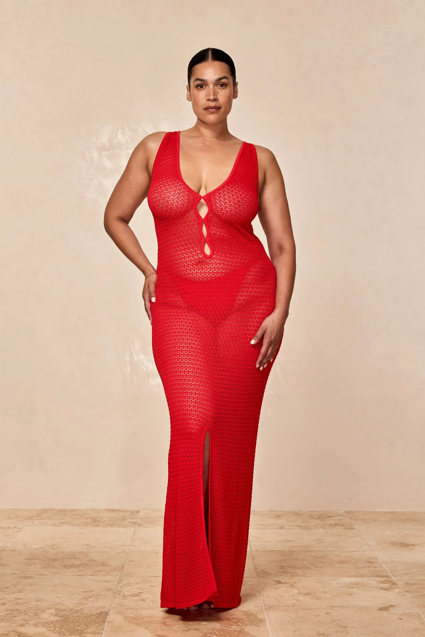 Ramatuelle Dress - Chili Pepper Lace Crochet Monday Swimwear