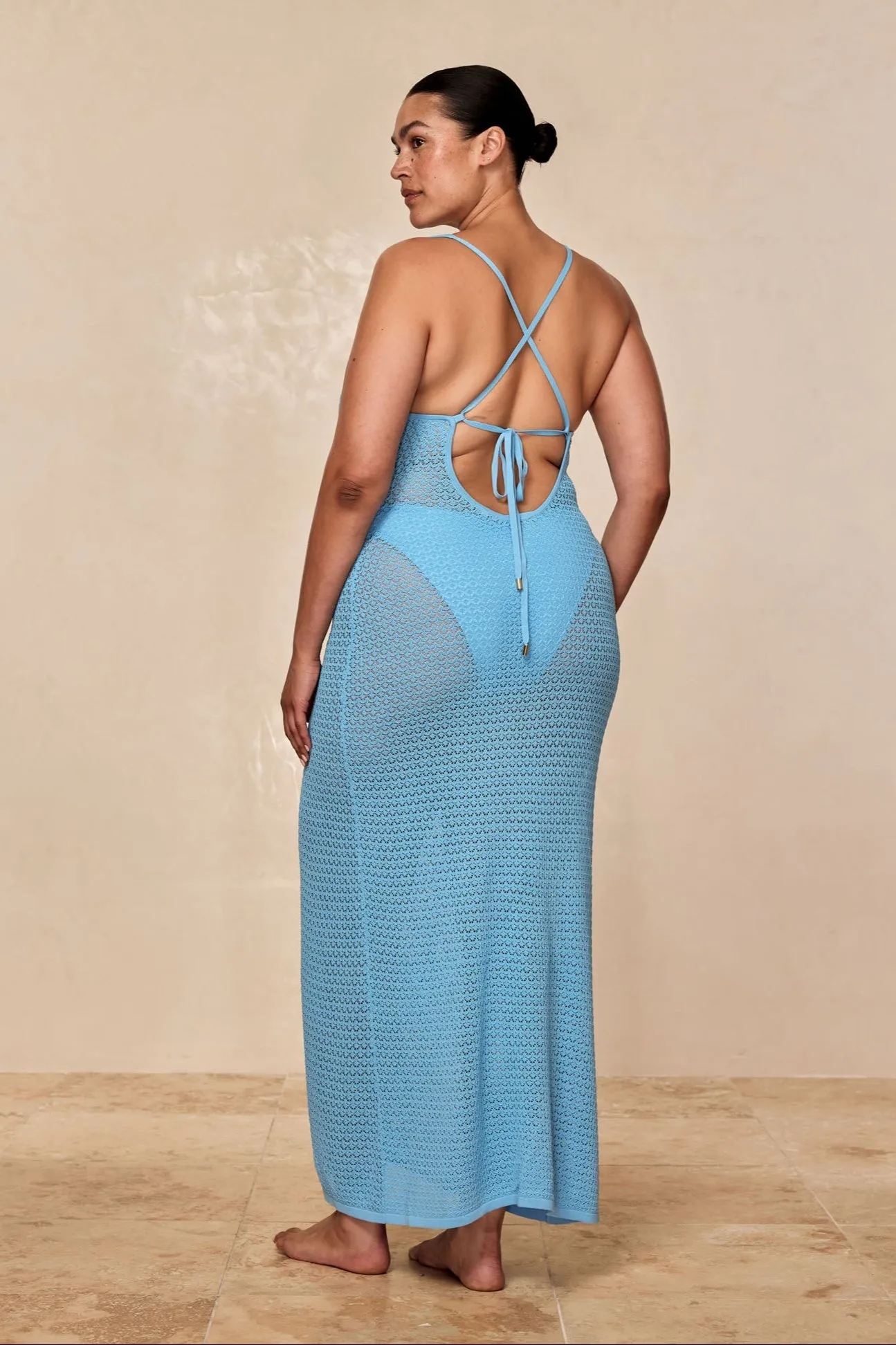 Ramatuelle Dress - Ibiza Blue Lace Crochet Monday Swimwear