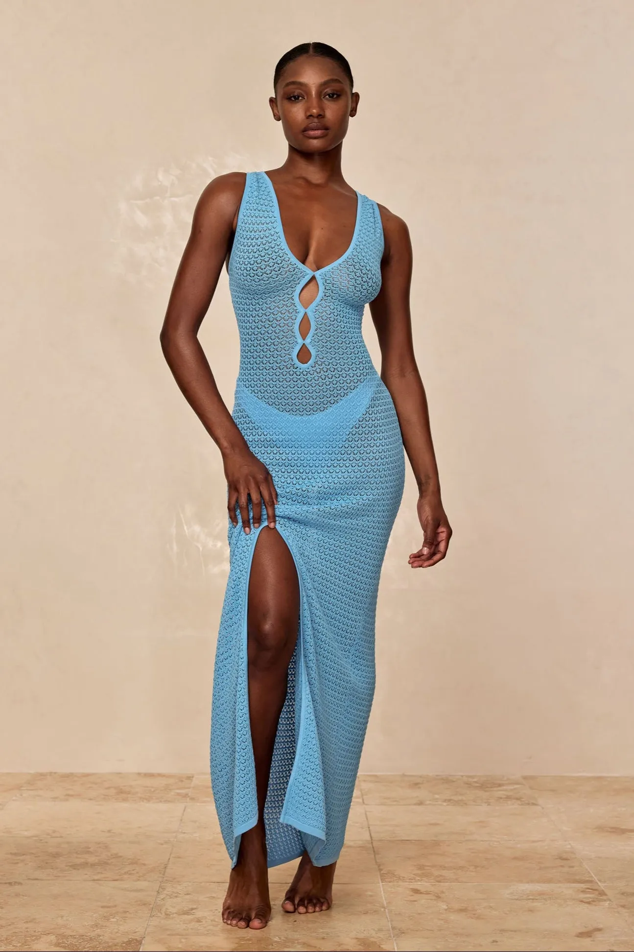 Ramatuelle Dress - Ibiza Blue Lace Crochet Monday Swimwear