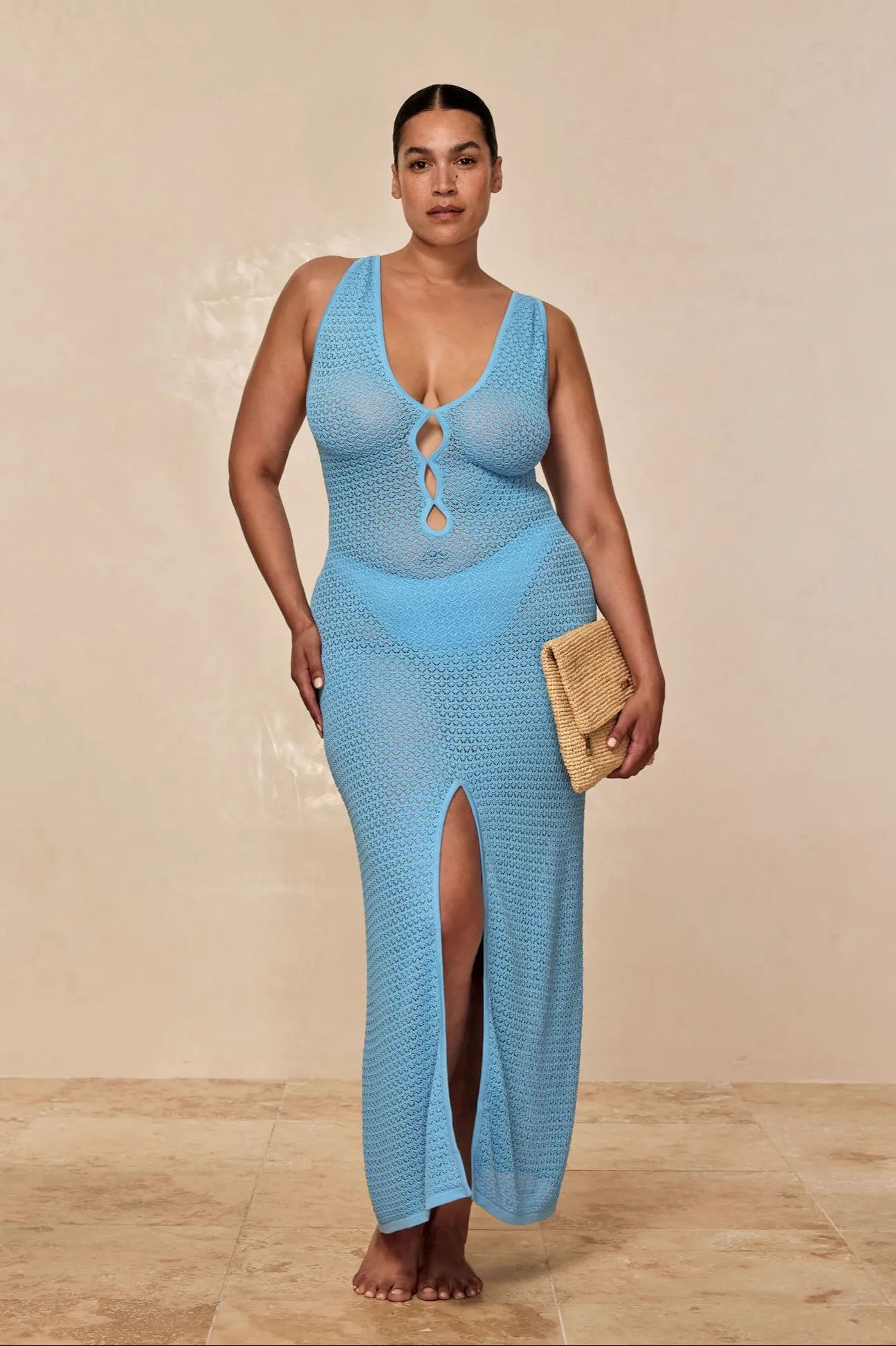 Ramatuelle Dress - Ibiza Blue Lace Crochet Monday Swimwear
