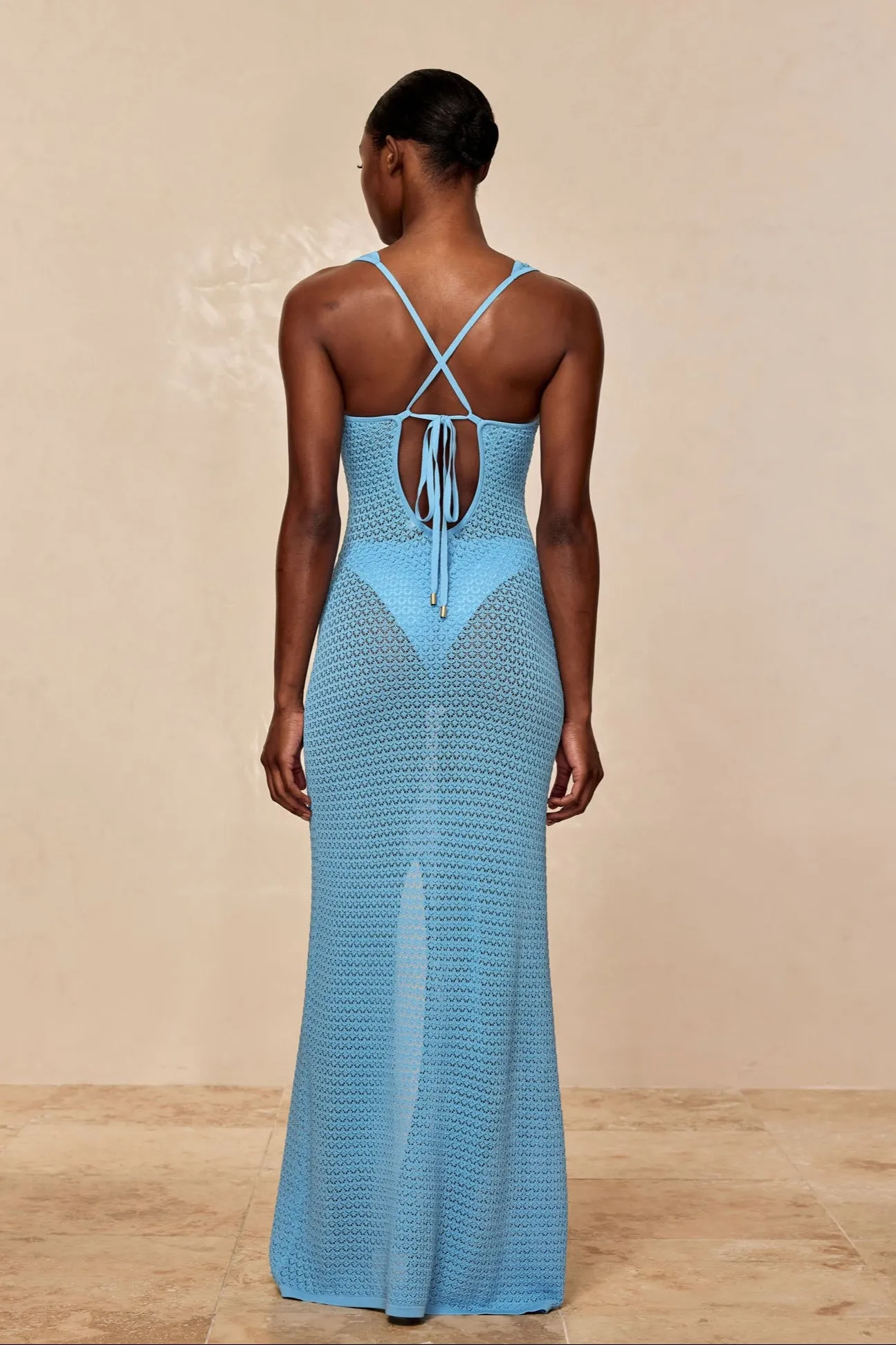 Ramatuelle Dress - Ibiza Blue Lace Crochet Monday Swimwear