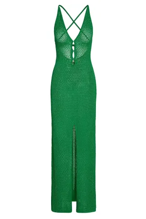 Ramatuelle Dress - Palm Green Lurex Lace Crochet Monday Swimwear