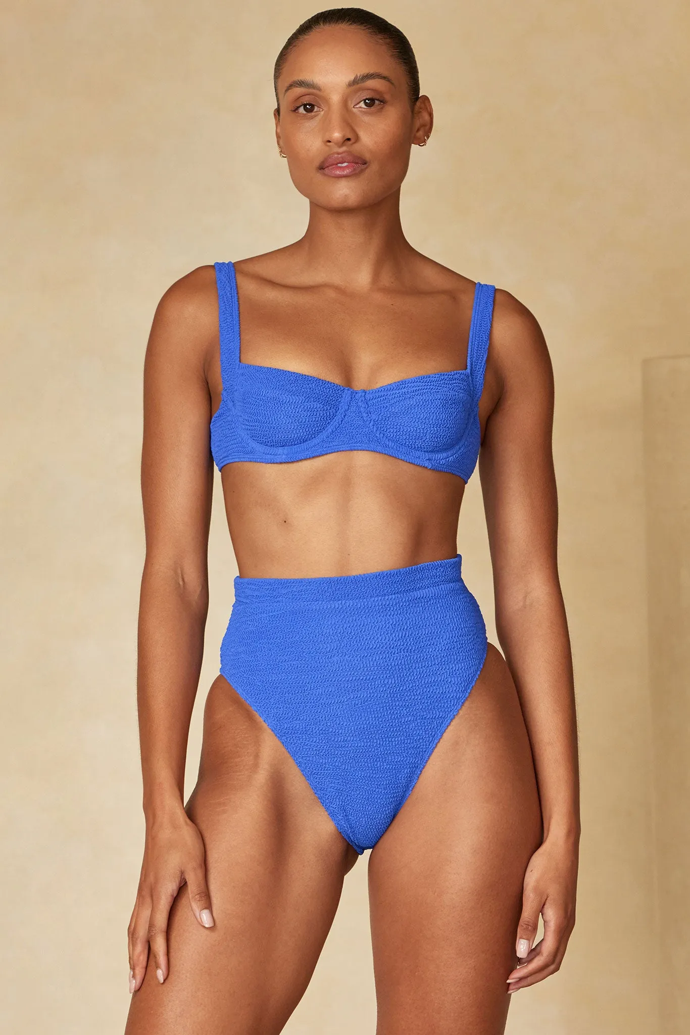 Riviera Bottom - Cobalt Crinkle Monday Swimwear