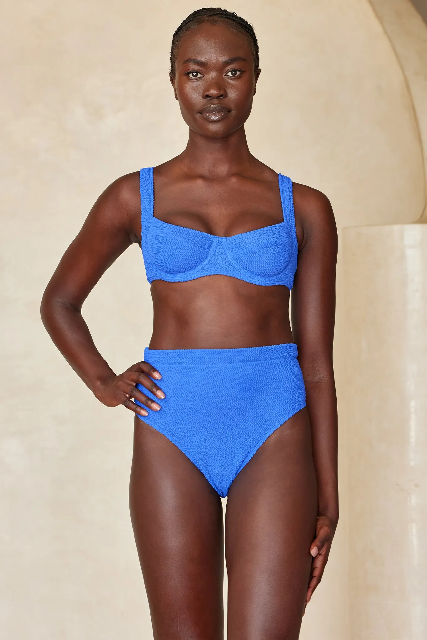 Riviera Bottom - Cobalt Crinkle Monday Swimwear