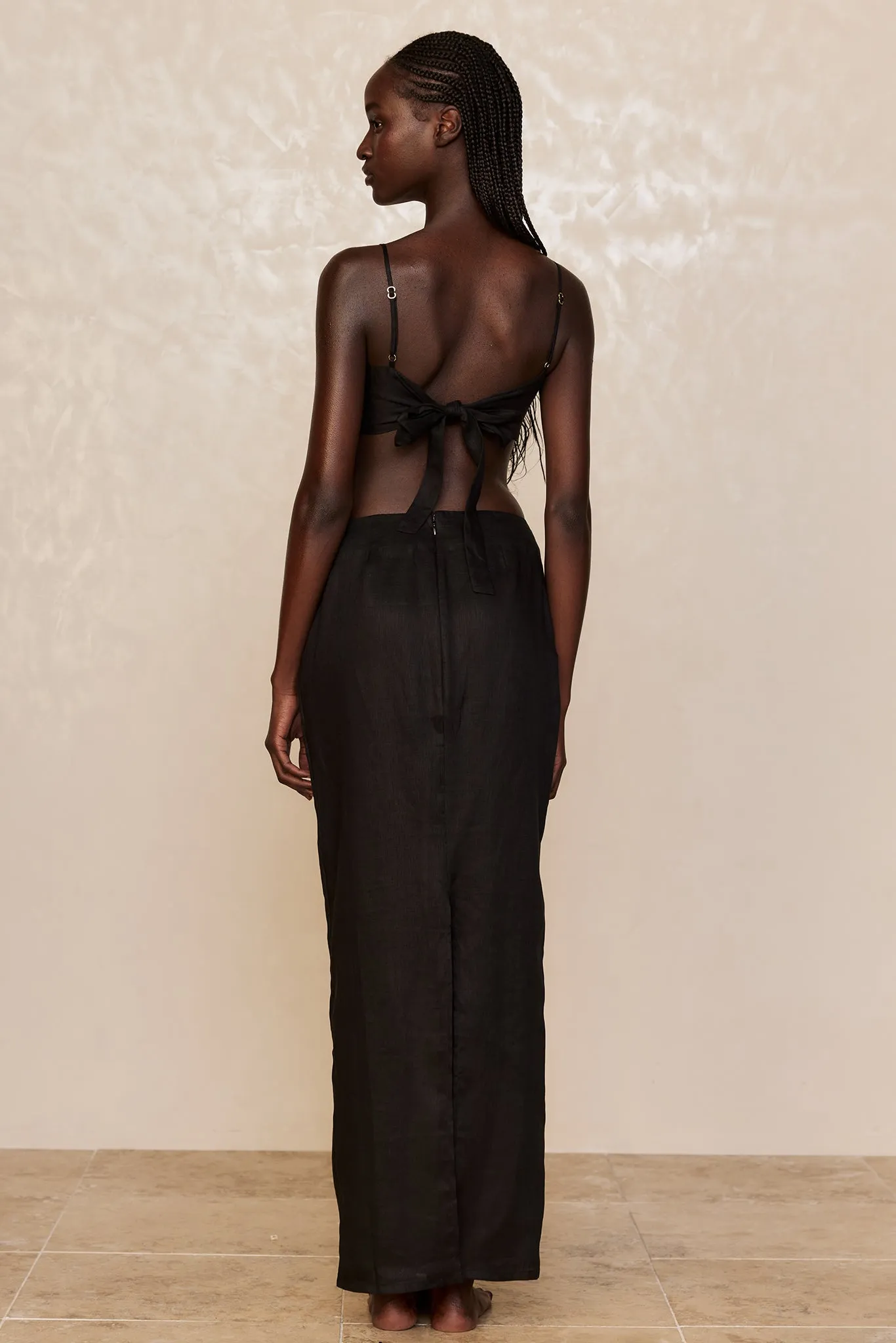 San Diego Top - Black Linen Monday Swimwear