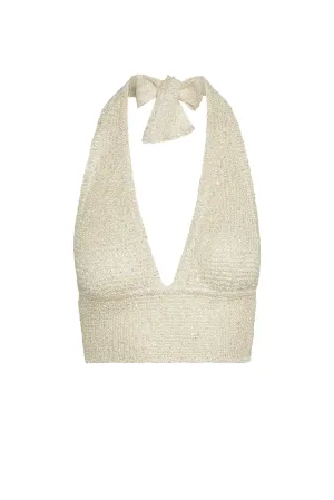 Santa Monica Top - Ivory Sequin Monday Swimwear