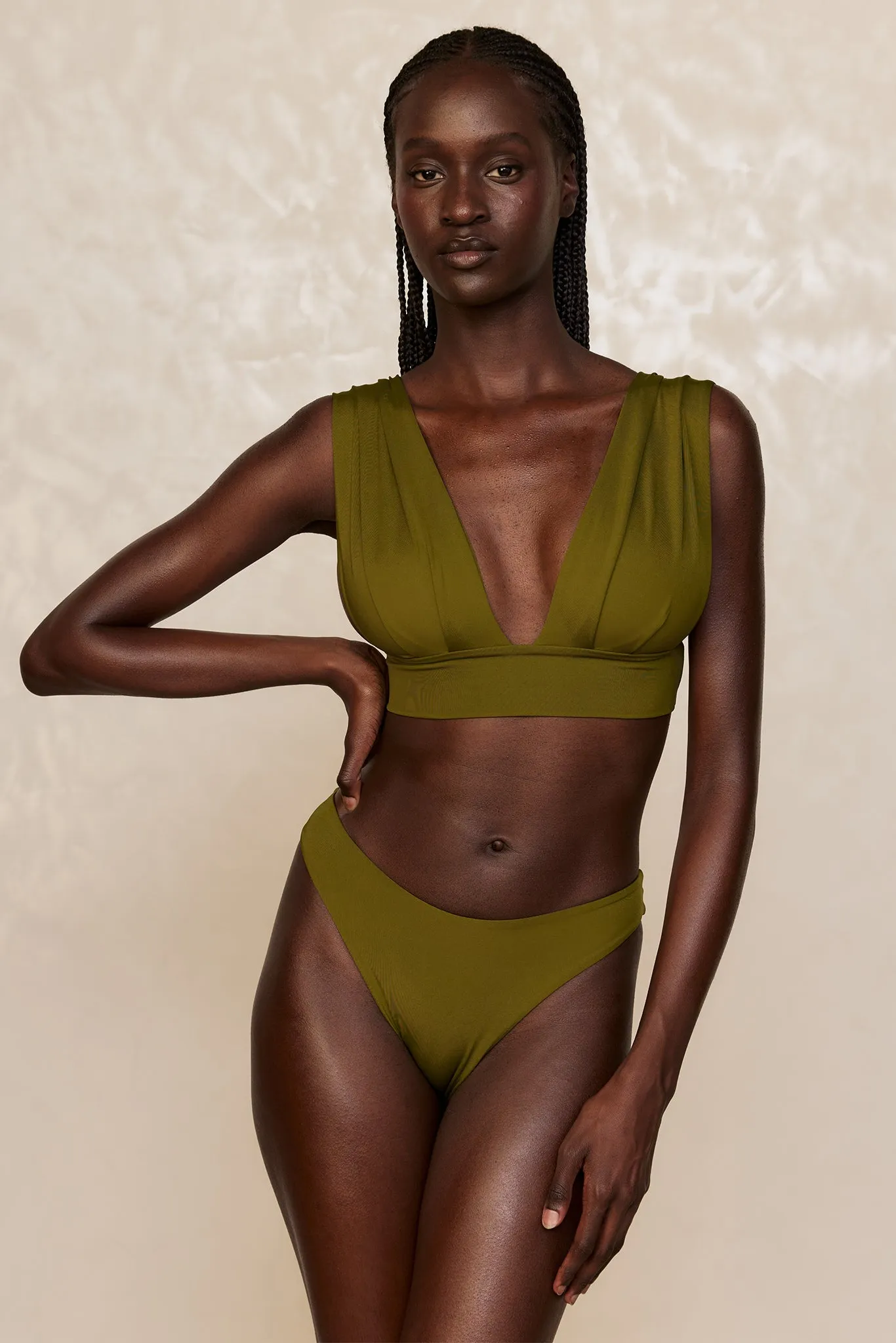 Seychelles Bottom - Olive (Modest Coverage) Monday Swimwear
