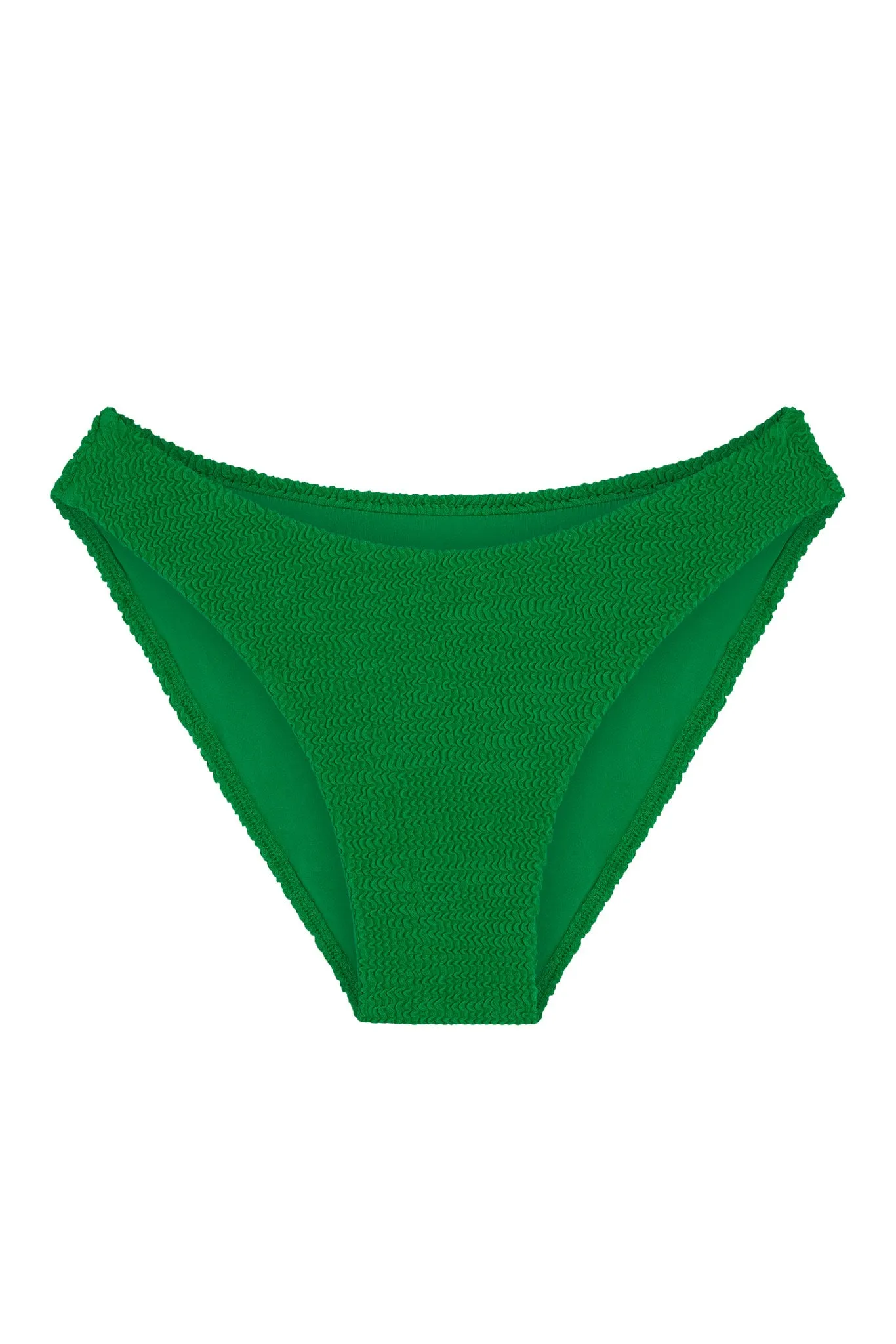 Seychelles Bottom - Palm Green Crinkle (Modest Coverage) Monday Swimwear