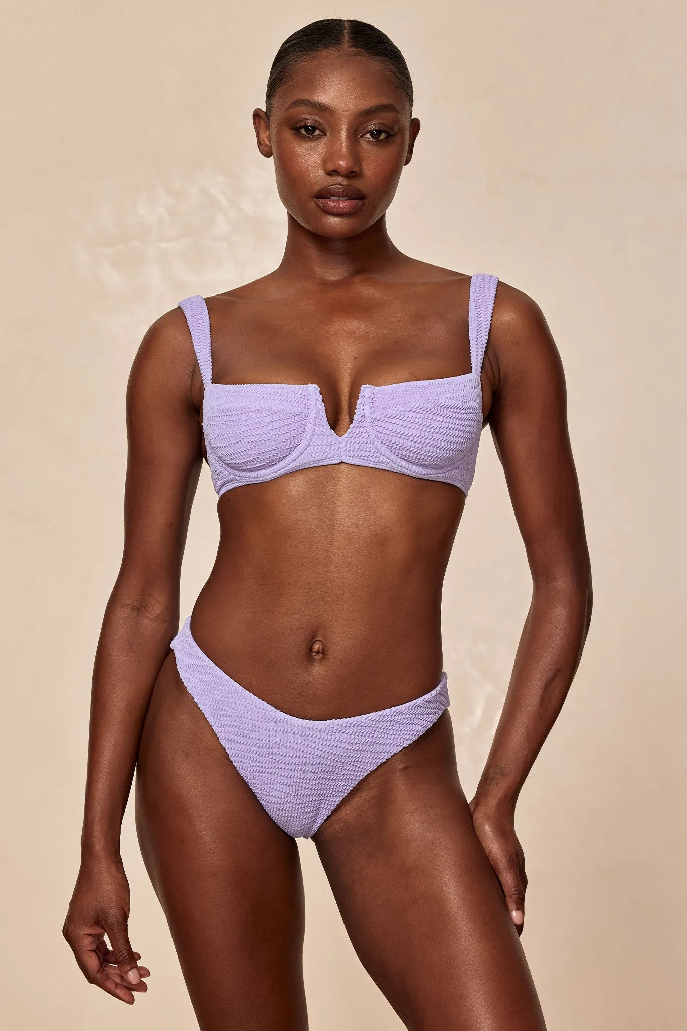 Seychelles Bottom - Wisteria Crinkle (Modest Coverage) Monday Swimwear