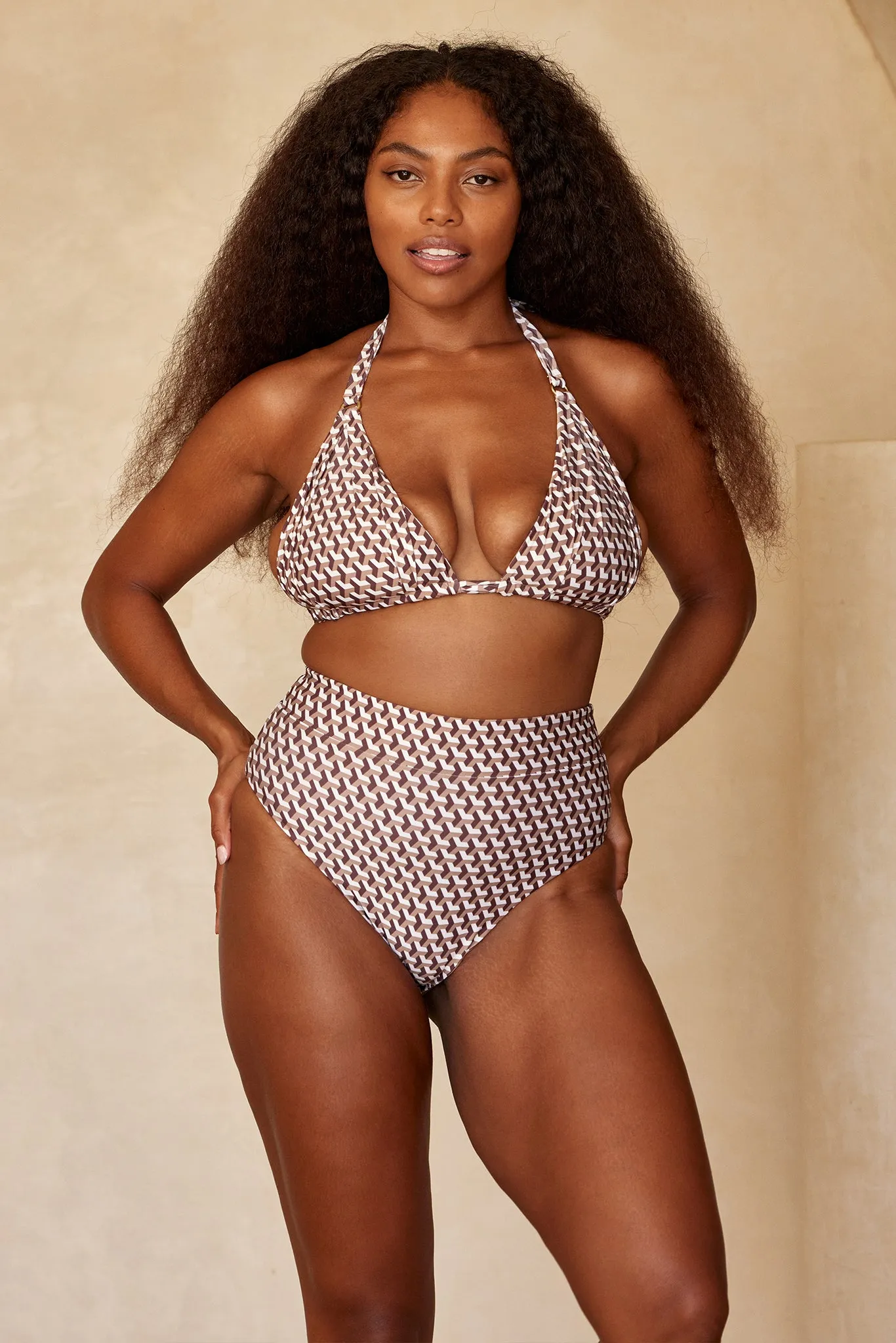 Sorrento Bottom - Husk Geo Monday Swimwear