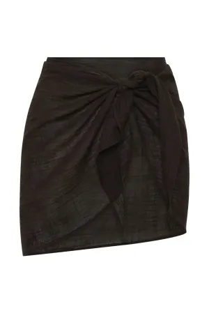 South Beach Sarong - Black Crinkle Monday Swimwear