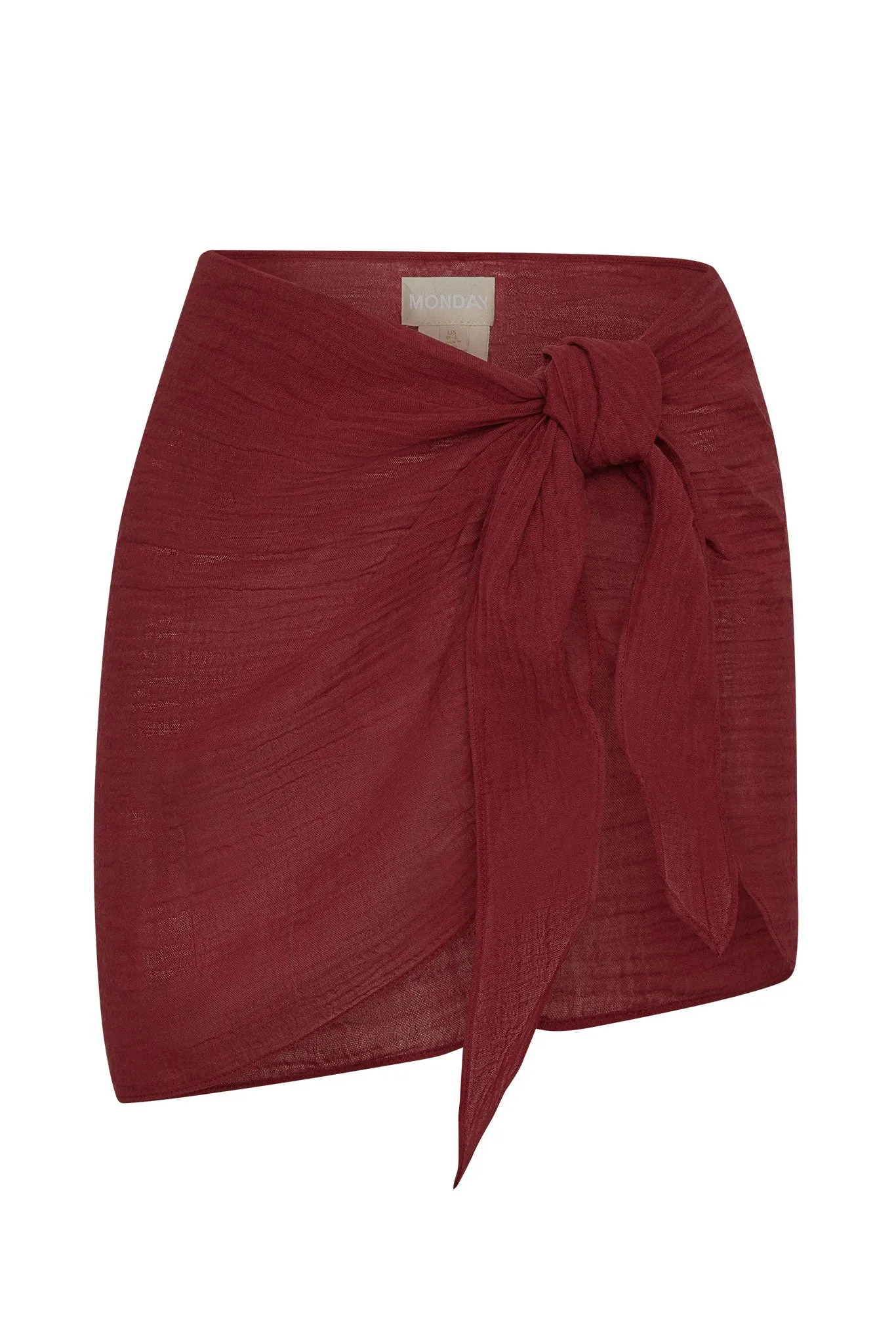 South Beach Sarong - Burgundy Crinkle Linen Monday Swimwear