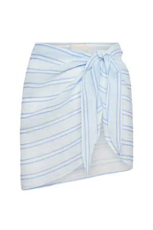 South Beach Sarong - Ice Stripe Crinkle Linen Monday Swimwear