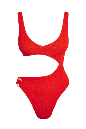 St. Barth's One Piece - Chili Pepper Crinkle Monday Swimwear