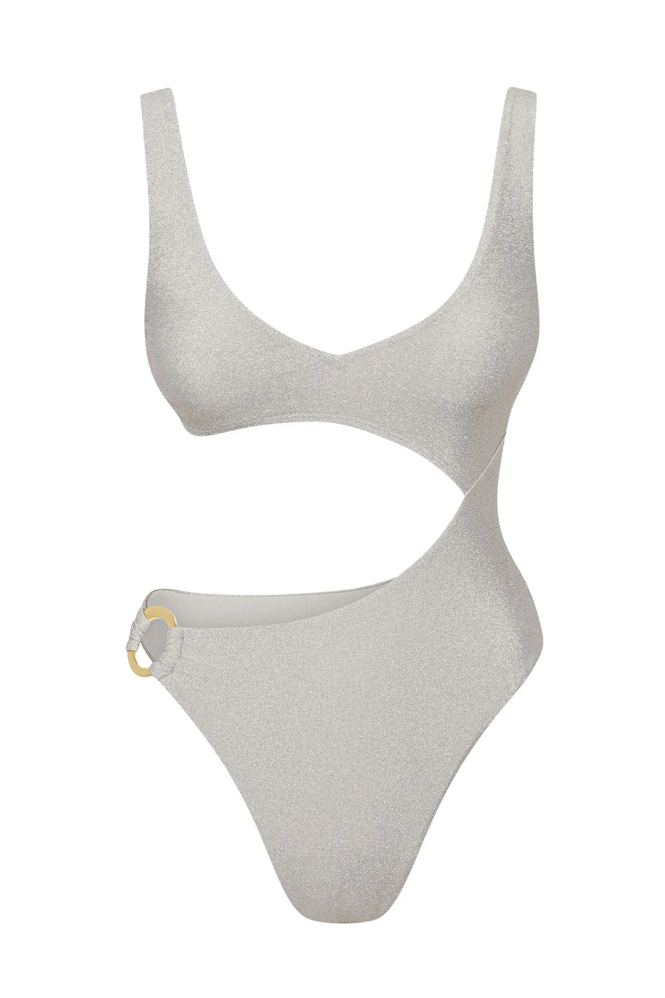 St. Barth's One Piece - Soft Silver Shimmer Monday Swimwear