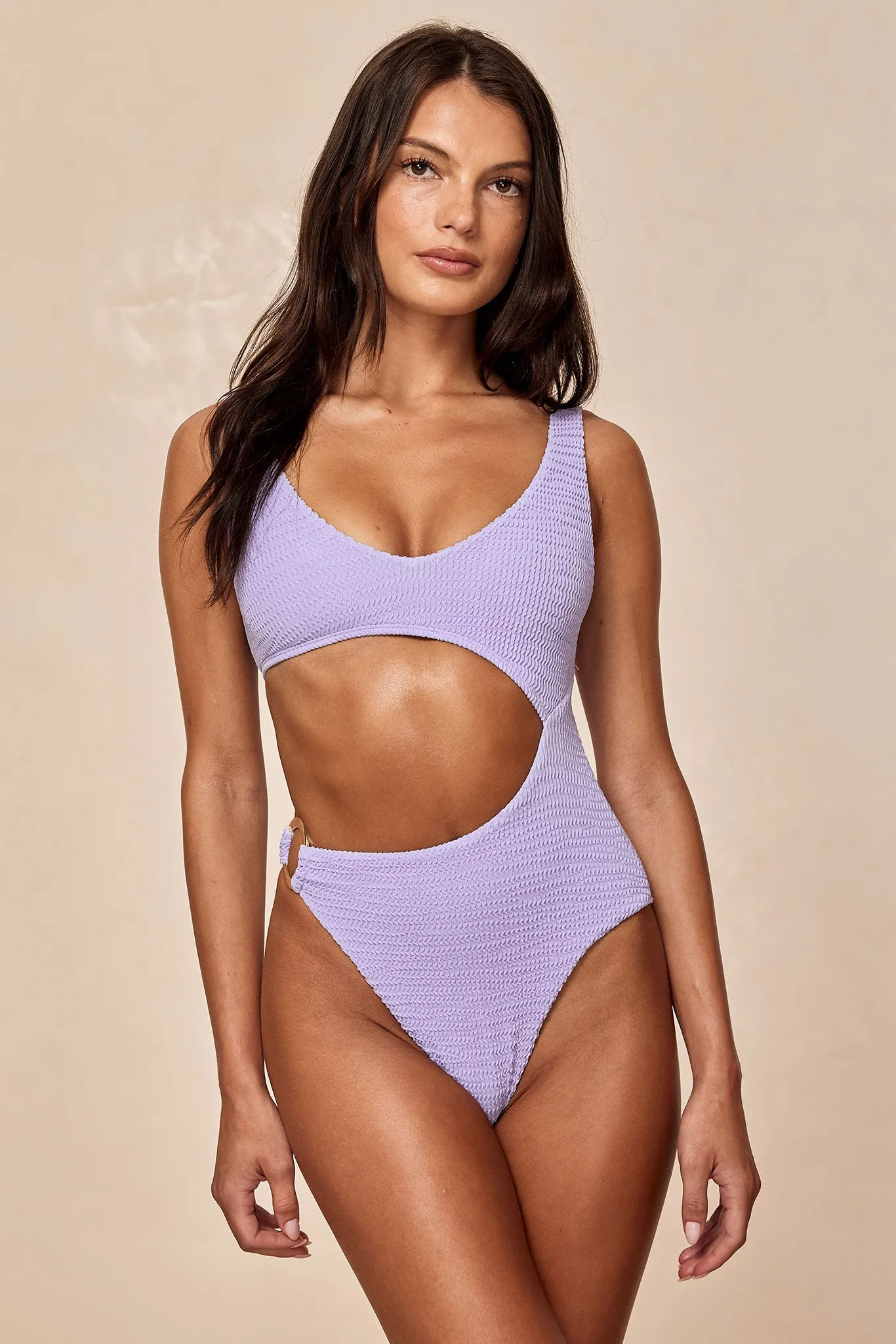 St. Barth's One Piece - Wisteria Crinkle Monday Swimwear