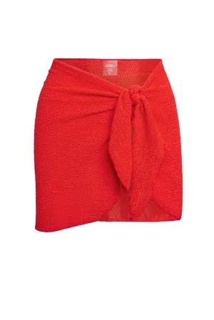 St. Barth's Skirt - Chili Pepper Crinkle Monday Swimwear